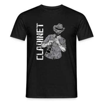 Clarinet Player Orchestra Musicians - Men's T-Shirt - black - Front - AI Model Male 178 light (178cm)