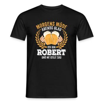 Robert Vorname Name Geburtstag Bier saufen - Männer T-Shirt - Schwarz - Vorne - AI Model Male 178 light (178cm)
