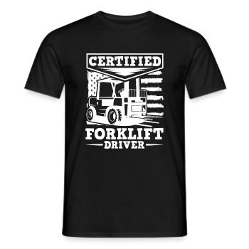Chariot élévateur - T-shirt homme - noir - Devant - AI Model Male 178 light (178cm)