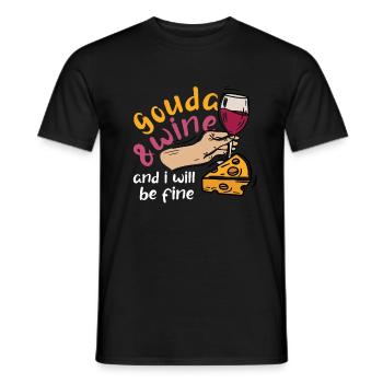 Gouda cheese - Men's T-Shirt - black - Front - AI Model Male 178 light (178cm)