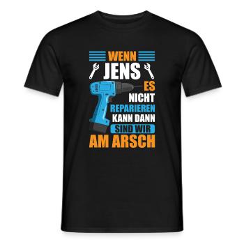 Jens Vorname Name Geburtstag Reparieren - Männer T-Shirt - Schwarz - Vorne - AI Model Male 178 light (178cm)