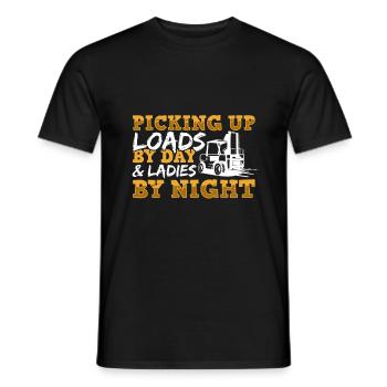 Chariot élévateur - T-shirt homme - noir - Devant - AI Model Male 178 light (178cm)