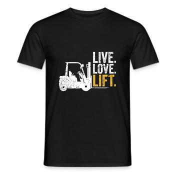 Chariot élévateur - T-shirt homme - noir - Devant - AI Model Male 178 light (178cm)