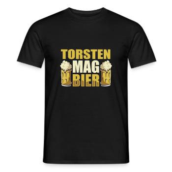Torsten mag Bier Name Geburtstag - Männer T-Shirt - Schwarz - Vorne - AI Model Male 178 light (178cm)