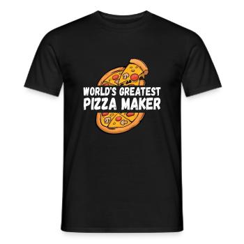 Pizza Baker Make your own pizza - Men's T-Shirt - black - Front - AI Model Male 178 light (178cm)