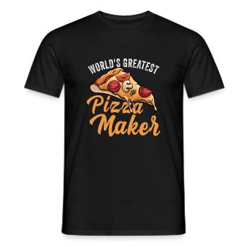 Pizza Baker Make your own pizza - Men's T-Shirt - black - Front - AI Model Male 178 light (178cm)
