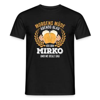Mirko Vorname Name Geburtstag Bier saufen - Männer T-Shirt - Schwarz - Vorne - AI Model Male 178 light (178cm)
