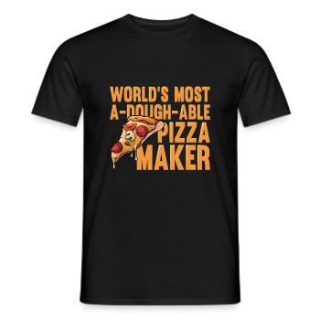 Pizza Baker Make your own pizza - Men's T-Shirt - black - Front - AI Model Male 178 light (178cm)