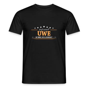 Professionell Uwe Name Vorname - Männer T-Shirt - Schwarz - Vorne - AI Model Male 178 light (178cm)