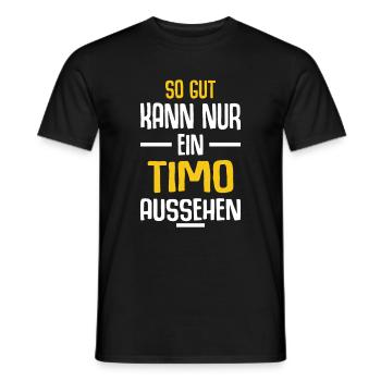 Timo Vorname Name Geburtstag - Männer T-Shirt - Schwarz - Vorne - AI Model Male 178 light (178cm)