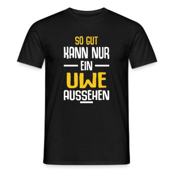 Uwe Vorname Name Geburtstag - Männer T-Shirt - Schwarz - Vorne - AI Model Male 178 light (178cm)