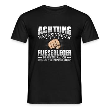 Fliesenleger - Männer T-Shirt - Schwarz - Vorne - AI Model Male 178 light (178cm)