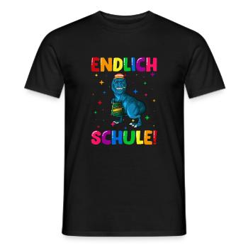 Endlich Schule Einschulung Grundschule 1. Klasse - Männer T-Shirt - Schwarz - Vorne - AI Model Male 178 light (178cm)