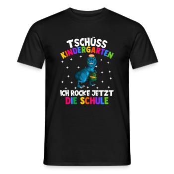 Tschüss Kindergarten ich rocke jetzt die Schule - Männer T-Shirt - Schwarz - Vorne - AI Model Male 178 light (178cm)