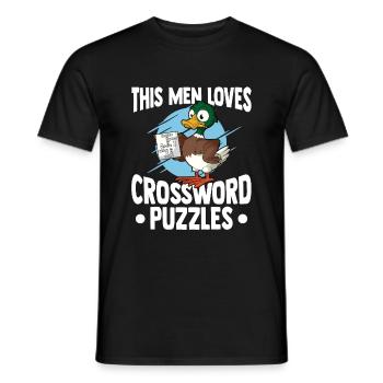 Résoudre des mots croisés - T-shirt homme - noir - Devant - AI Model Male 178 light (178cm)