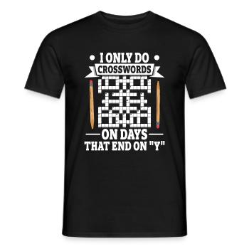 Résoudre des mots croisés - T-shirt homme - noir - Devant - AI Model Male 178 light (178cm)