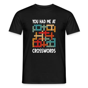Résoudre des mots croisés - T-shirt homme - noir - Devant - AI Model Male 178 light (178cm)