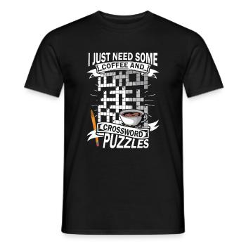Résoudre des mots croisés - T-shirt homme - noir - Devant - AI Model Male 178 light (178cm)