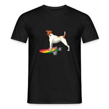 Glatthaar Foxterrier Hund - Männer T-Shirt - Schwarz - Vorne - AI Model Male 178 light (178cm)