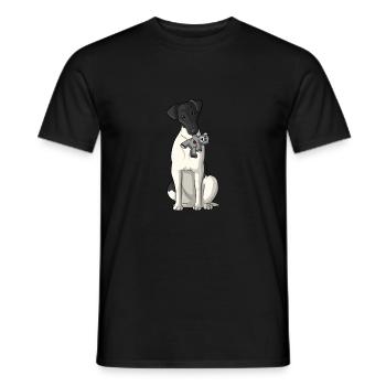 Glatthaar Foxterrier Hund - Männer T-Shirt - Schwarz - Vorne - AI Model Male 178 light (178cm)