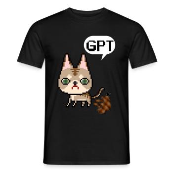 Chat GPT Zitat Humor künstliche Intelligenz - Männer T-Shirt - Schwarz - Vorne - AI Model Male 178 light (178cm)