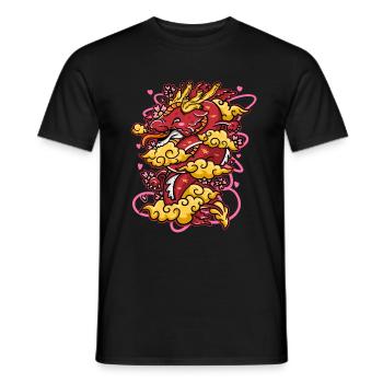 Aimer Dragon Kawaii Anime Dragon Design - T-shirt homme - noir - Devant - AI Model Male 178 light (178cm)
