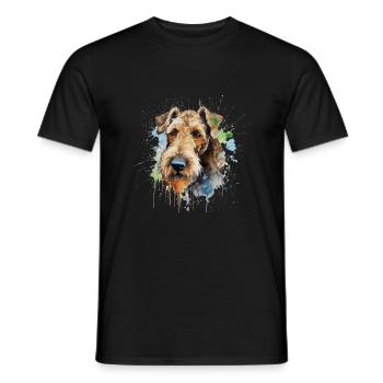 Airedale Terrier - T-shirt homme - noir - Devant - AI Model Male 178 light (178cm)