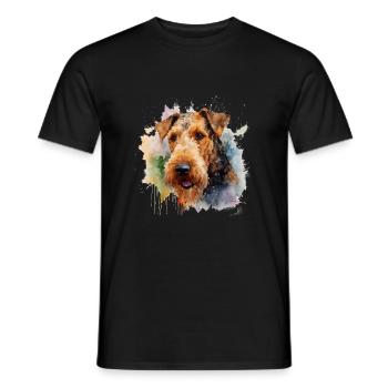 Airedale Terrier - Men's T-Shirt - black - Front - AI Model Male 178 light (178cm)