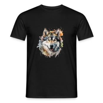 Alaskan Malamute - Men's T-Shirt - black - Front - AI Model Male 178 light (178cm)