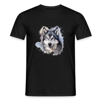 Malamute d’Alaska - T-shirt homme - noir - Devant - AI Model Male 178 light (178cm)