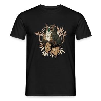 Magic owl with flower owls breeder - Men's T-Shirt - black - Front - AI Model Male 178 light (178cm)