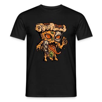 Zombie Pizza Funny Fast Food Apocalypse - Men's T-Shirt - black - Front - AI Model Male 178 light (178cm)