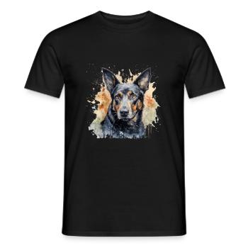 Australian Kelpie - Männer T-Shirt - Schwarz - Vorne - AI Model Male 178 light (178cm)