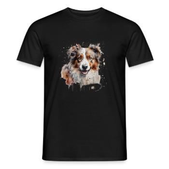Australian Shepherd - Men's T-Shirt - black - Front - AI Model Male 178 light (178cm)