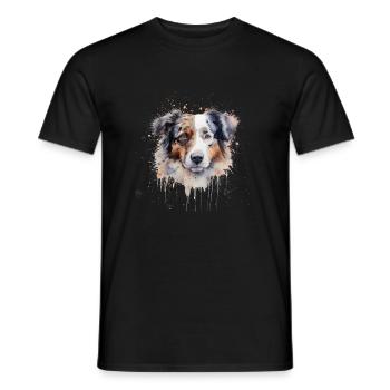 Australian Shepherd - Men's T-Shirt - black - Front - AI Model Male 178 light (178cm)