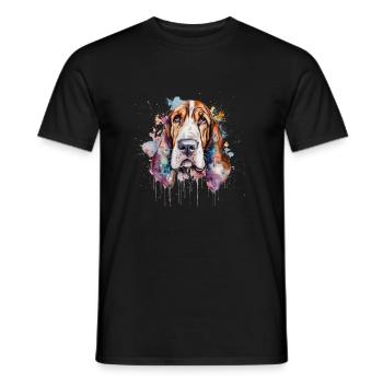 Basset Hound - Männer T-Shirt - Schwarz - Vorne - AI Model Male 178 light (178cm)