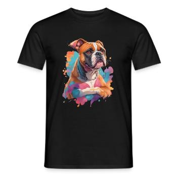 Deutscher Boxer Hund Zeichnung für Hundeliebhaber - Männer T-Shirt - Schwarz - Vorne - AI Model Male 178 light (178cm)