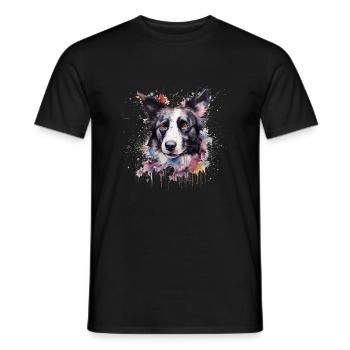 Border Collie - Men's T-Shirt - black - Front - AI Model Male 178 light (178cm)