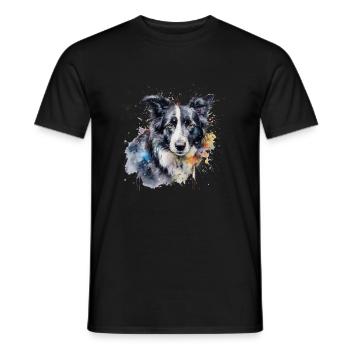 Border Collie - Men's T-Shirt - black - Front - AI Model Male 178 light (178cm)