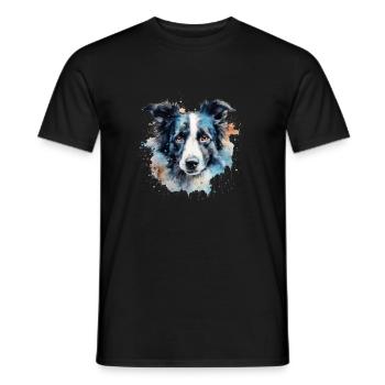 Border Collie - Men's T-Shirt - black - Front - AI Model Male 178 light (178cm)