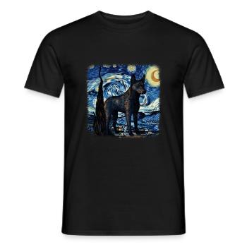 Nuit étoilée australienne Kelpie Van Gogh - T-shirt homme - noir - Devant - AI Model Male 178 light (178cm)