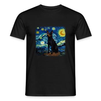 Nuit étoilée australienne Kelpie Van Gogh - T-shirt homme - noir - Devant - AI Model Male 178 light (178cm)