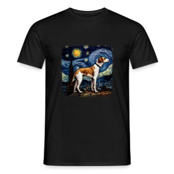 American Foxhound Van gogh starry night - Männer T-Shirt - Schwarz - Vorne - AI Model Male 178 light (178cm)