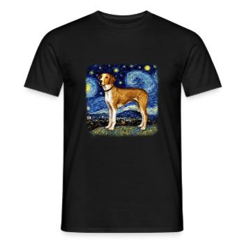 American Foxhound Van gogh starry night - Männer T-Shirt - Schwarz - Vorne - AI Model Male 178 light (178cm)