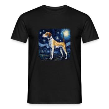 American Foxhound Van gogh starry night - Männer T-Shirt - Schwarz - Vorne - AI Model Male 178 light (178cm)