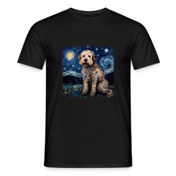 Bolonka Zwetna Van gogh nuit étoilée - T-shirt homme - noir - Devant - AI Model Male 178 light (178cm)