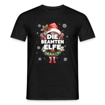 Beamten Elfe Lustiger Elf Weihnachtsoutfit - Männer T-Shirt - Schwarz - Vorne - AI Model Male 178 light (178cm)