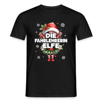 Fahrlehrerin Elfe Lustiger Elf Weihnachtsoutfit - Männer T-Shirt - Schwarz - Vorne - AI Model Male 178 light (178cm)