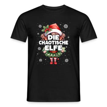 Chaotische Elfe Lustiger Elf Weihnachtsoutfit - Männer T-Shirt - Schwarz - Vorne - AI Model Male 178 light (178cm)