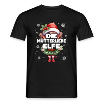 Mutterliebe Elfe Schwangere Elf Weihnachtsoutfit - Männer T-Shirt - Schwarz - Vorne - AI Model Male 178 light (178cm)